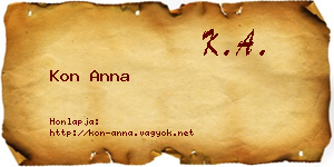 Kon Anna névjegykártya